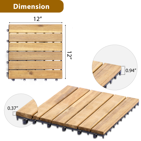 Decking tile 6 Slats (Set of 27) - Image 8