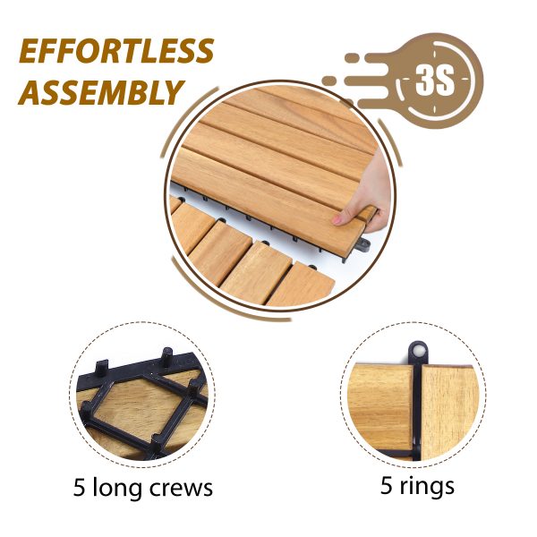 Decking tile 6 Slats (Set of 27) - Image 3
